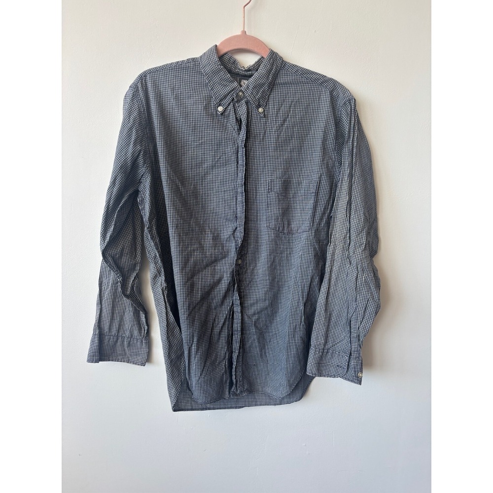 Vintage 50s 60s McGregor 765‎ Blue Check Plaid Button Up Shirt Tapered Medium